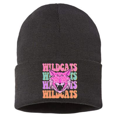 Wildcats School Mascot Sport Mom Wildcats Sustainable Knit Beanie