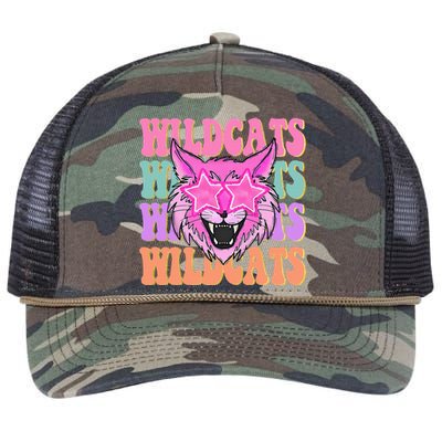 Wildcats School Mascot Sport Mom Wildcats Retro Rope Trucker Hat Cap