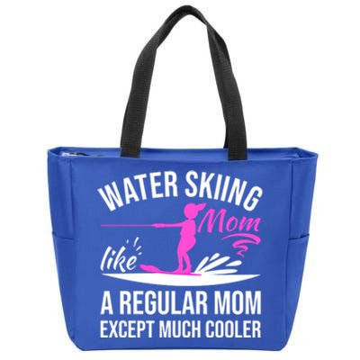 Water Skiing Mom Like A Regular Mom Gift Vintage Water Ski Gift Zip Tote Bag