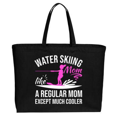 Water Skiing Mom Like A Regular Mom Gift Vintage Water Ski Gift Cotton Canvas Jumbo Tote