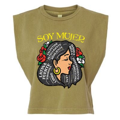 Womens Soy Mujer Latin Woman Cinco De Mayo Mexican Women Garment-Dyed Women's Muscle Tee