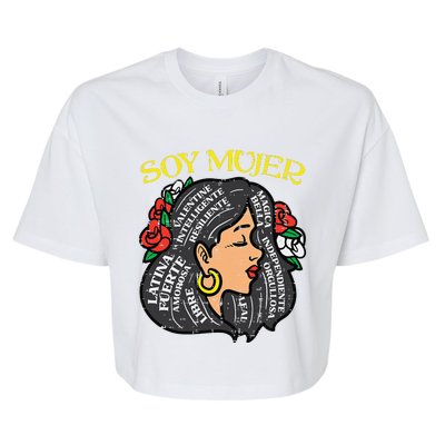 Womens Soy Mujer Latin Woman Cinco De Mayo Mexican Women Bella+Canvas Jersey Crop Tee