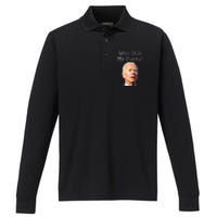 Who Shit My Pants Funny Anti Joe Biden Performance Long Sleeve Polo