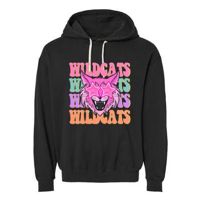 Wildcats School Mascot Garment-Dyed Fleece Hoodie