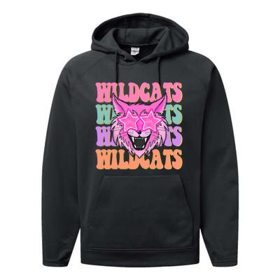 Wildcats School Mascot Performance Fleece Hoodie