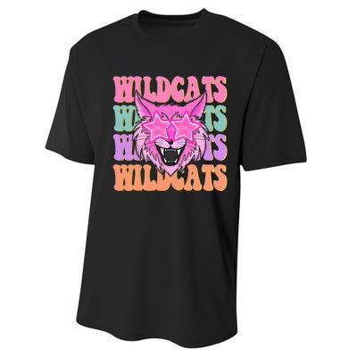 Wildcats School Mascot Performance Sprint T-Shirt