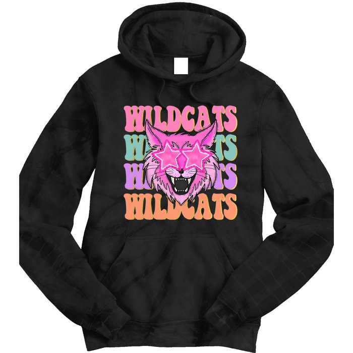 Wildcats School Mascot Tie Dye Hoodie