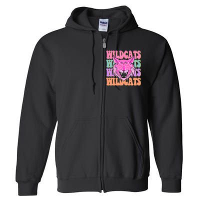 Wildcats School Mascot Full Zip Hoodie