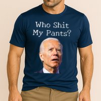 Who Shit My Pants Funny Anti Joe Biden Cooling Performance Crew T-Shirt