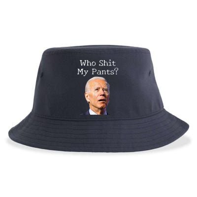 Who Shit My Pants Funny Anti Joe Biden Sustainable Bucket Hat