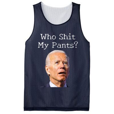 Who Shit My Pants Funny Anti Joe Biden Mesh Reversible Basketball Jersey Tank