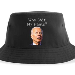 Who Shit My Pants Funny Anti Joe Biden Sustainable Bucket Hat