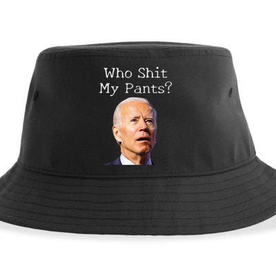 Who Shit My Pants Funny Anti Joe Biden Sustainable Bucket Hat