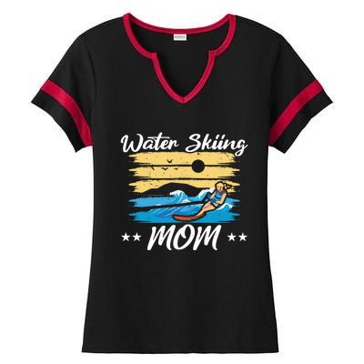 Water Skiing Mom Waterskiing Water Skiing Mothers Day Gift Ladies Halftime Notch Neck Tee