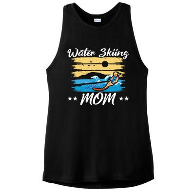 Water Skiing Mom Waterskiing Water Skiing Mothers Day Gift Ladies PosiCharge Tri-Blend Wicking Tank