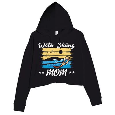 Water Skiing Mom Waterskiing Water Skiing Mothers Day Gift Crop Fleece Hoodie