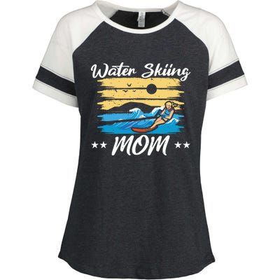 Water Skiing Mom Waterskiing Water Skiing Mothers Day Gift Enza Ladies Jersey Colorblock Tee