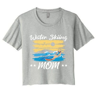 Water Skiing Mom Waterskiing Water Skiing Mothers Day Gift Women's Crop Top Tee