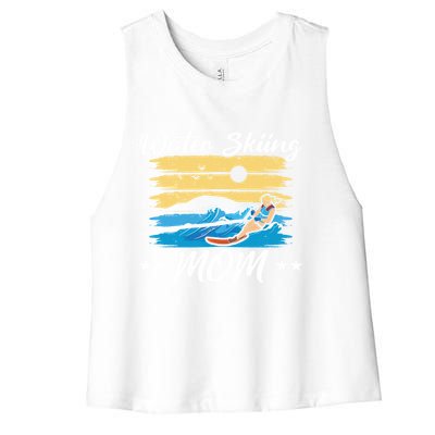 Water Skiing Mom Waterskiing Water Skiing Mothers Day Gift Women's Racerback Cropped Tank