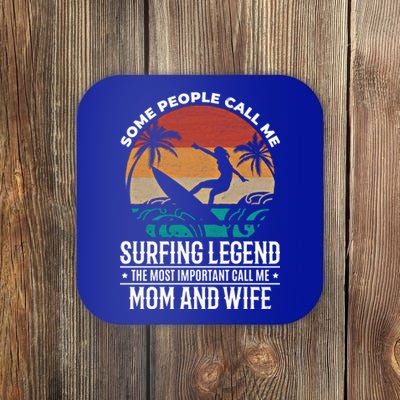 Water Surfer Mom Water Surfing Mama Surfing Funny Gift Coaster