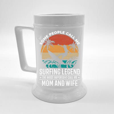 Water Surfer Mom Water Surfing Mama Surfing Funny Gift Beer Stein