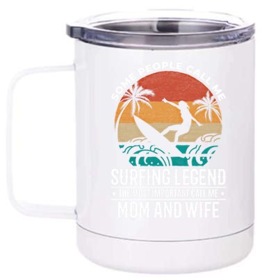 Water Surfer Mom Water Surfing Mama Surfing Funny Gift 12 oz Stainless Steel Tumbler Cup