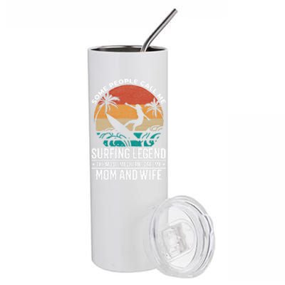 Water Surfer Mom Water Surfing Mama Surfing Funny Gift Stainless Steel Tumbler