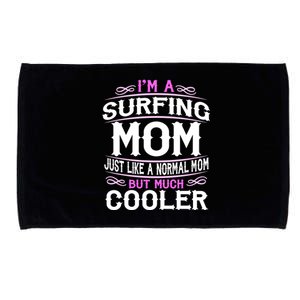 Wo Surfing Mom Cute Sporting Mom Gift Microfiber Hand Towel