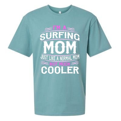 Wo Surfing Mom Cute Sporting Mom Gift Sueded Cloud Jersey T-Shirt