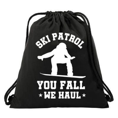 Winter Skiing Meaningful Gift Funny Ski Patrol Winter Sports Great Gift Drawstring Bag