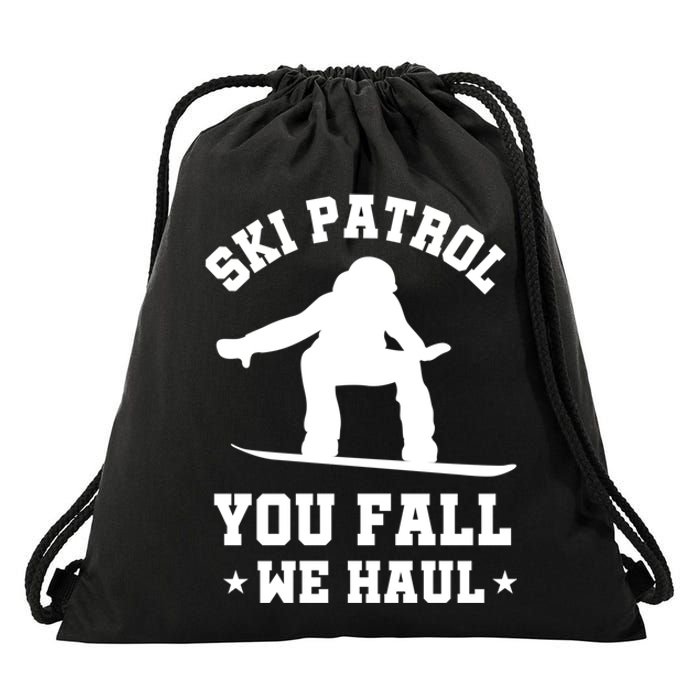 Winter Skiing Meaningful Gift Funny Ski Patrol Winter Sports Great Gift Drawstring Bag