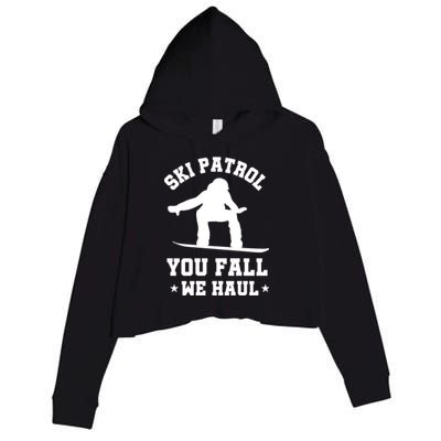 Winter Skiing Meaningful Gift Funny Ski Patrol Winter Sports Great Gift Crop Fleece Hoodie