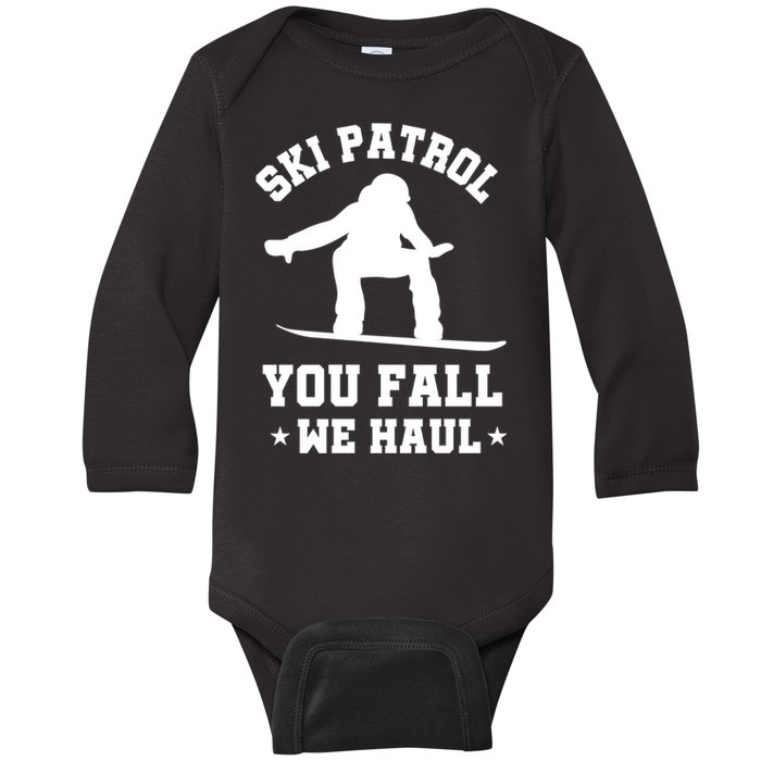 Winter Skiing Meaningful Gift Funny Ski Patrol Winter Sports Great Gift Baby Long Sleeve Bodysuit