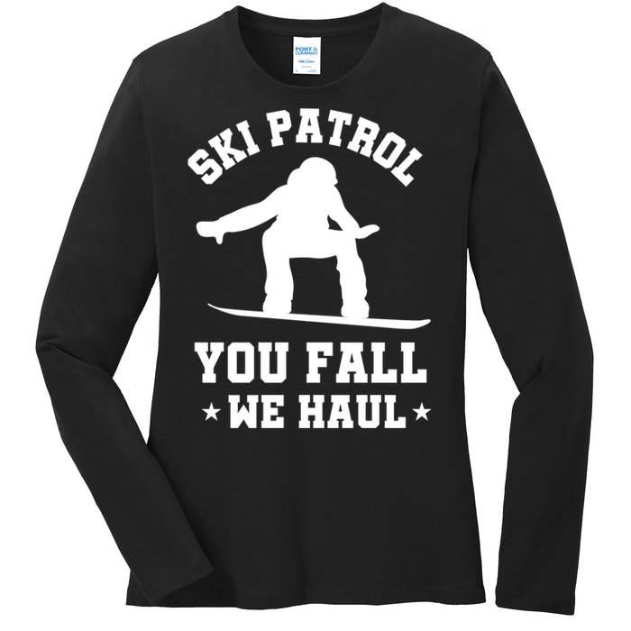 Winter Skiing Meaningful Gift Funny Ski Patrol Winter Sports Great Gift Ladies Long Sleeve Shirt