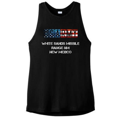 White Sands Missile Range Us Flag Army Ladies PosiCharge Tri-Blend Wicking Tank