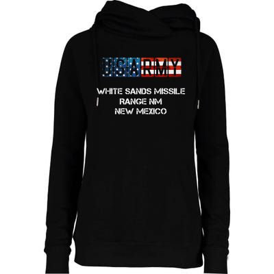 White Sands Missile Range Us Flag Army Womens Funnel Neck Pullover Hood