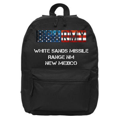 White Sands Missile Range Us Flag Army 16 in Basic Backpack