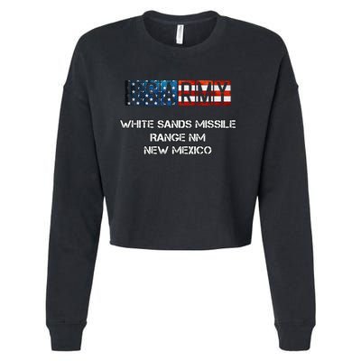 White Sands Missile Range Us Flag Army Cropped Pullover Crew