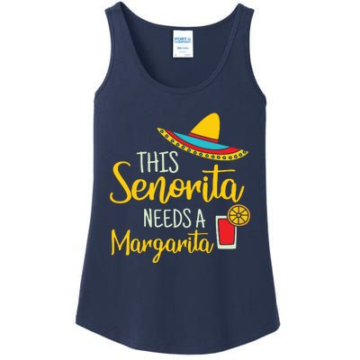 Womens Senorita Margarita Mexican Fiesta Funny Cinco De Mayo Ladies Essential Tank