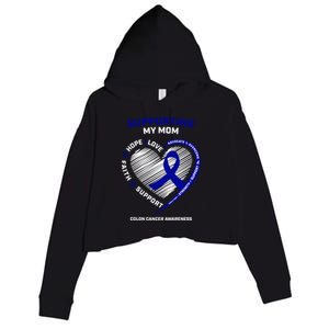 Wo Support Mom Colon Cancer Awareness Products Gift Crop Fleece Hoodie