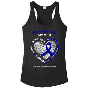 Wo Support Mom Colon Cancer Awareness Products Gift Ladies PosiCharge Competitor Racerback Tank