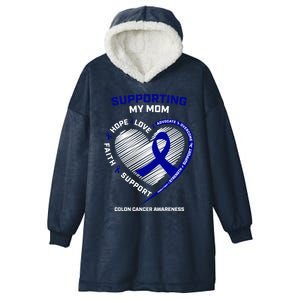 Wo Support Mom Colon Cancer Awareness Products Gift Hooded Wearable Blanket