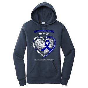 Wo Support Mom Colon Cancer Awareness Products Gift Women's Pullover Hoodie