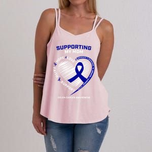 Wo Support Mom Colon Cancer Awareness Products Gift Women's Strappy Tank