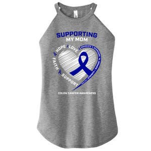 Wo Support Mom Colon Cancer Awareness Products Gift Women's Perfect Tri Rocker Tank