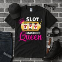 Womens Slot Machine Queen Funny Casino Gambling Tall T-Shirt