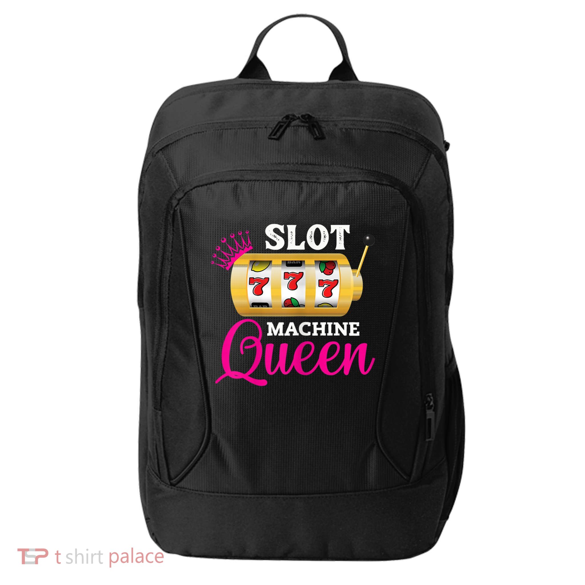Womens Slot Machine Queen Funny Casino Gambling City Backpack