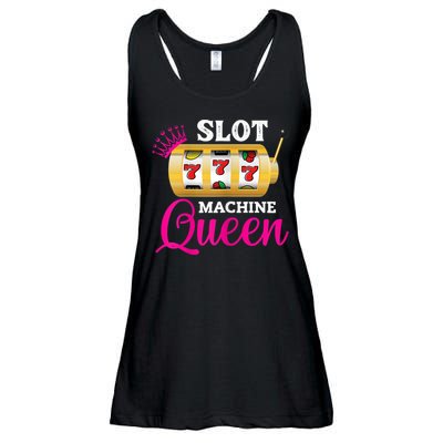 Womens Slot Machine Queen Funny Casino Gambling Ladies Essential Flowy Tank