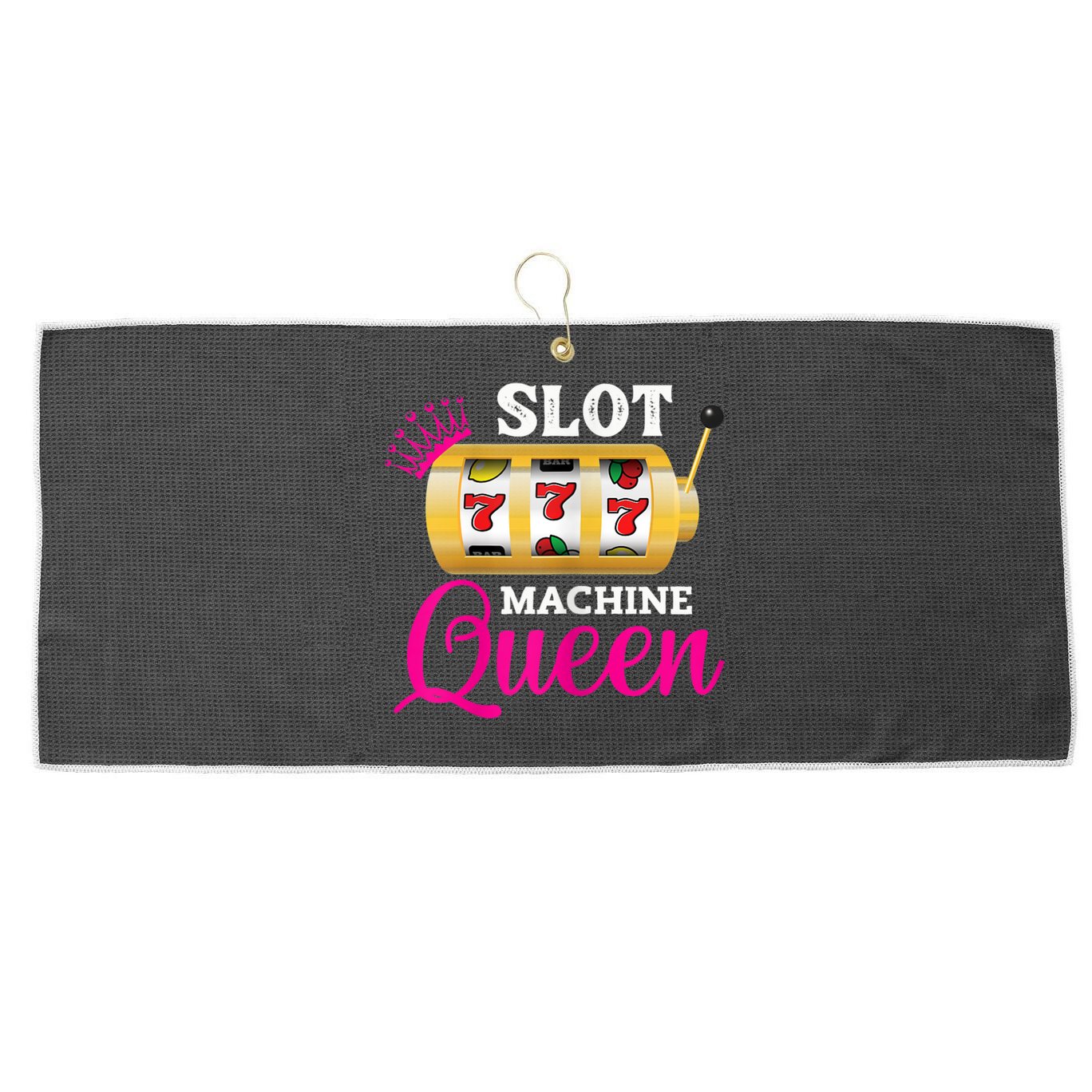 Womens Slot Machine Queen Funny Casino Gambling Large Microfiber Waffle Golf Towel