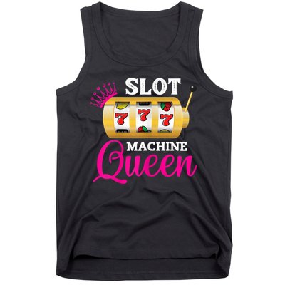 Womens Slot Machine Queen Funny Casino Gambling Tank Top